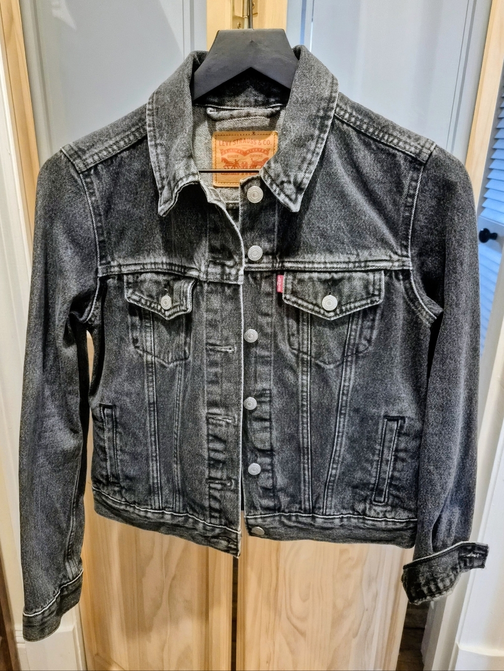 Levi's Faded Black Denim 90's Trucker Jacket - Women's